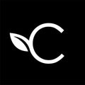 Letter C leaf white logo