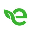 Letter E leaf green logo