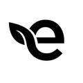 Letter E leaf black logo
