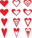 SET Icon Hearts isolated