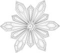 Cute simple winter season snowflake with diamonds sketch template.