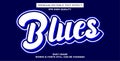 blues editable text effect style