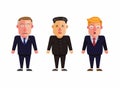 Illustration of president from europe asian and american character set concept in cartoon flat style vector on white background