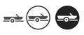 Boat towing car icon . web icon set . Royalty Free Stock Photo