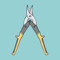 Tin snips - vector illustration Royalty Free Stock Photo