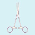 Hemostatic clamp - vector illustration