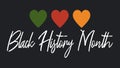 Black History Month - Text. African American Social History holiday in February in USA, Canada. Simple vector illustration of hear Royalty Free Stock Photo