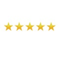 Five yellow star icons Royalty Free Stock Photo