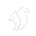 Squirrel forest animal on white background draw Royalty Free Stock Photo