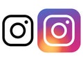 New modern and classic silhouette Instagram logo icons