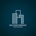 building company flat logo design template