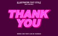 Thank you editable text effect style Royalty Free Stock Photo