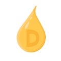 Vitamin D in a yellow drop. Concept for preventing vitamin deficiency