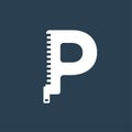 Letter P Zipper Style logo, icon, or symbol template design