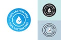 100% lactose free blue stamp vector, hundred percent lactose free ICON