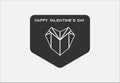 Valentine day concept  flat minimal logo banner Royalty Free Stock Photo
