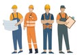 People worker with helmet Vector illustration cartoon character.