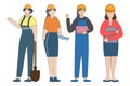 People worker with helmet Vector illustration cartoon character.