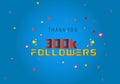 300k followers thank you. thank you 300k followers template. celebration 300k subscribers template for social media. 300000 follow Royalty Free Stock Photo