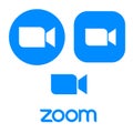 Zoom logo, video, call application, camera vector icon