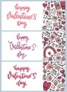 Set of Valentine`s day banners Royalty Free Stock Photo
