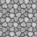 Seamless pattern of knitted hearts for valentine`s day