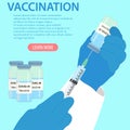 The concept of vaccines for prevention . Vaccines and vaccination against coronavirus, COVID-19, influenza virus. Design by doctor Royalty Free Stock Photo