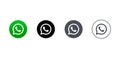 Telephone icon, WhatsApp Logo Phone in Bubble Icon Vector