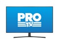 PRO TV Channel logo on a tv screen, vector illustration