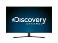 Discovery Channel logo on a tv screen, vector illustration