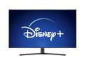 Disney Plus Channel logo on a tv screen, vector illustration