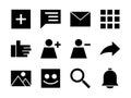Social Media UI Icon Set Glyph Royalty Free Stock Photo
