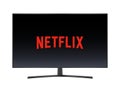 Netflix logo on a tv screen, vector illustration