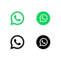 Social media icons. WhatsApp logo vector icons for contacts section