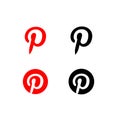 Different styled Pinterest icon set