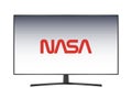 Nasa logo on a tv screen, vector illustration