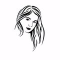 Hand drawing girl body face abstract portrait vector illustration Royalty Free Stock Photo