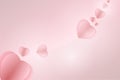 Love illustration .Valentine hearts on pink background, vector illustration Royalty Free Stock Photo