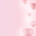 Love illustration .Valentine hearts on pink background, vector illustration Royalty Free Stock Photo