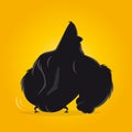 Funny cartoon gorilla from behind vector illustration Royalty Free Stock Photo