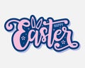 Art sign with hand drawn lettering - Happy Easter. Vector illustration with celebration text isolated on white background Royalty Free Stock Photo