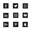 Social media vector logo icons for mobile apps web ui business profiles etc.