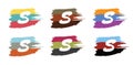 WebLetter S with brush strokes. Royalty Free Stock Photo