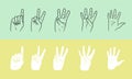 Set of hand gesture symbol. Line art drawing people hand. Vector eps 10 Royalty Free Stock Photo