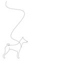 Beagle puppy silhouette one line draw vector illustration