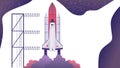 Spaceship - vector illustration for presentation, web-site, etc.