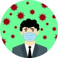 people wear masker against coronavirus. Vector illustration.