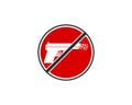 No Gun Allowed Sign - No Weapons Allowed Red Logo Sign - Royalty Free Stock Photo