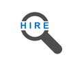 Hire Text and Magnifying Glass - Hiring Company Concep