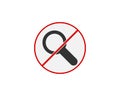 Prohibited Magnifying Glass - No Searching Logo Template - Stop Magnifying Icon - Magnifying Glass Symbol